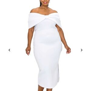 Chic Strapless White Dress - PLUS 1X